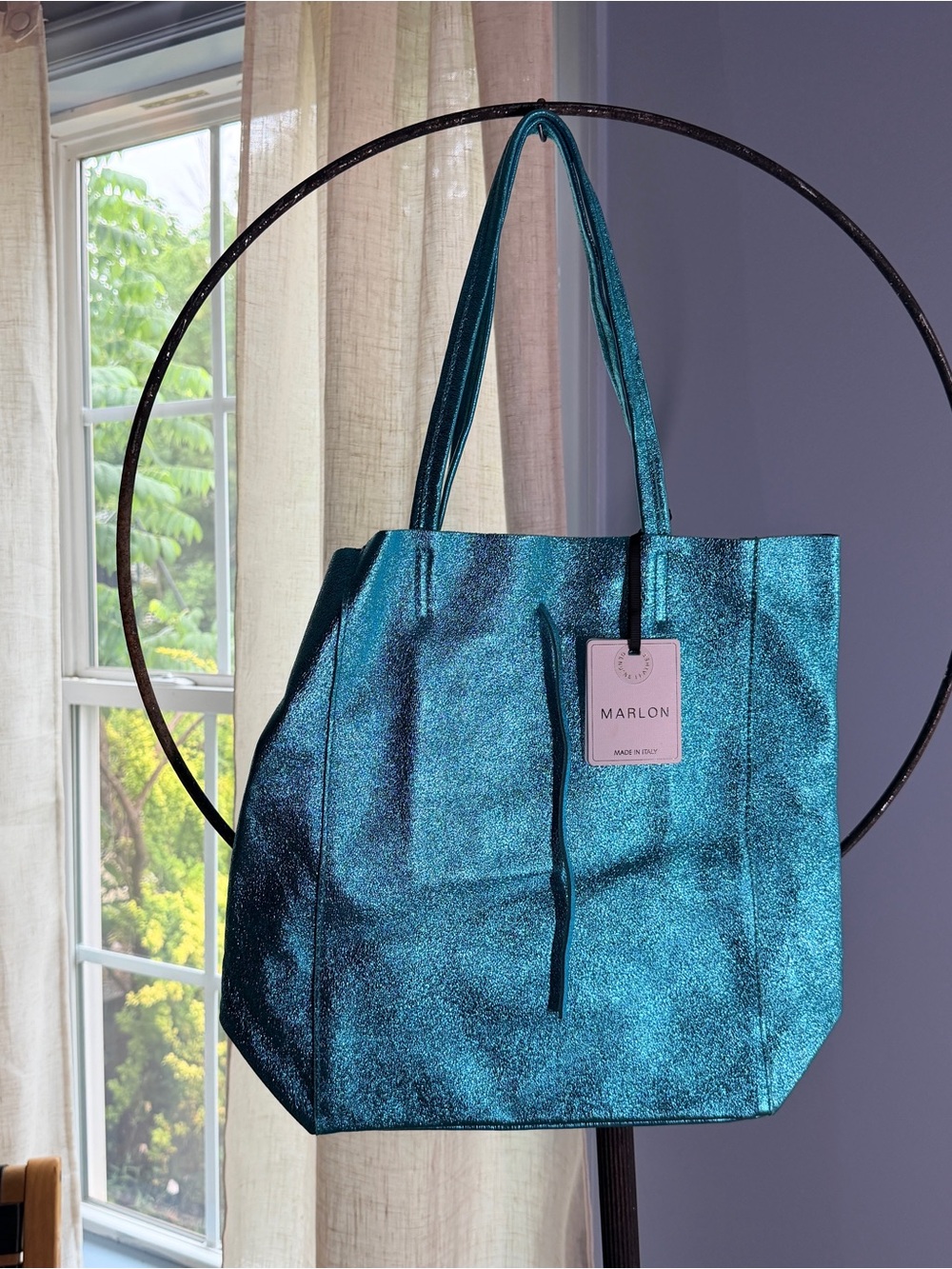 Shimmery Teal Tote Bag